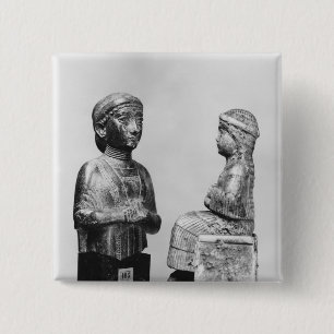 Woman with the shawl 15 cm square badge