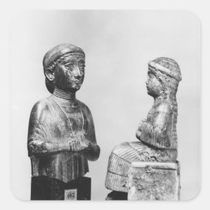 Woman with the shawl square sticker