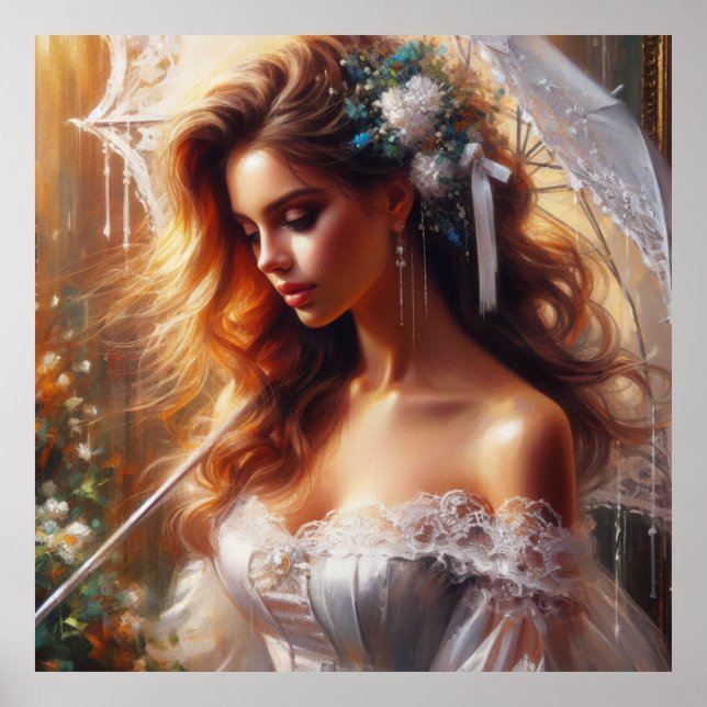 Woman with Umbrella Poster (Front)