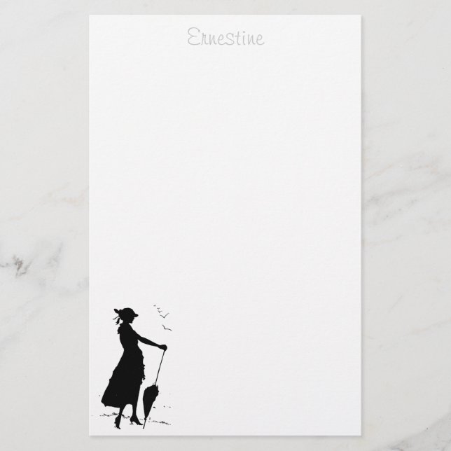 Woman with umbrella stationery - personalised (Front)