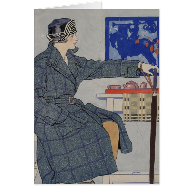 Woman With Umbrella - Vintage Art (Front)