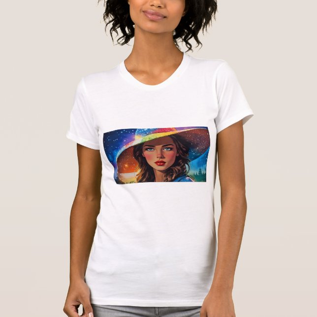 Woman with Unconventional Scissors T-Shirt (Front)