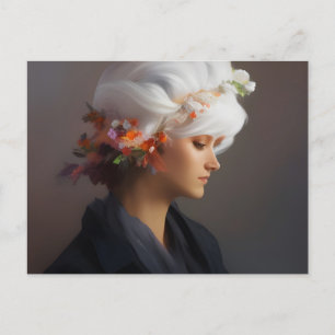 Woman with White Hair Postcard