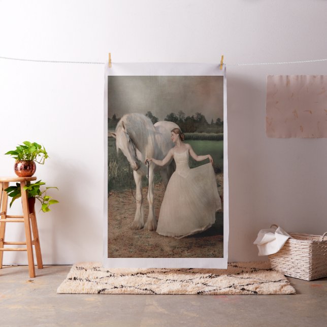 Woman With White Horse -Lg Print Fabric (In Situ)