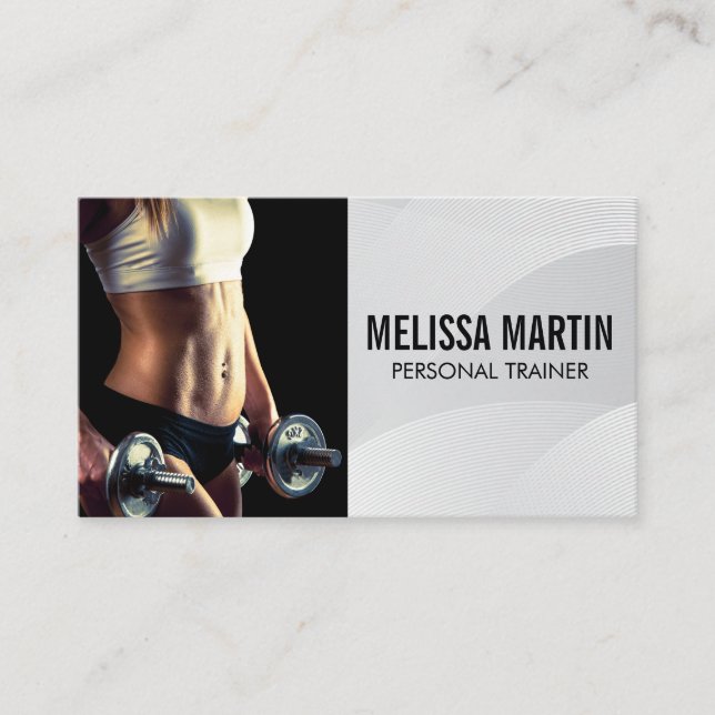 Woman Working Out Business Card (Front)