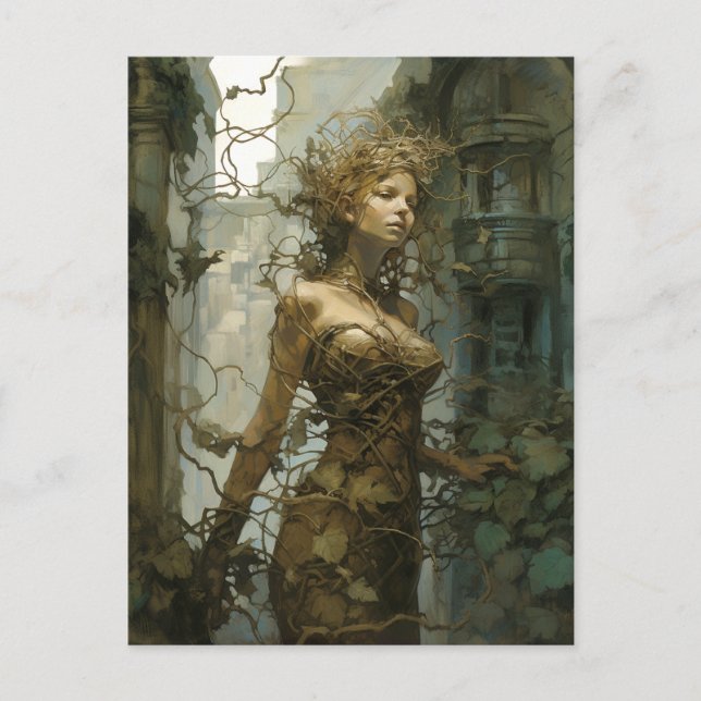 Woman Wrapped In Vines Fantasy Art Postcard (Front)