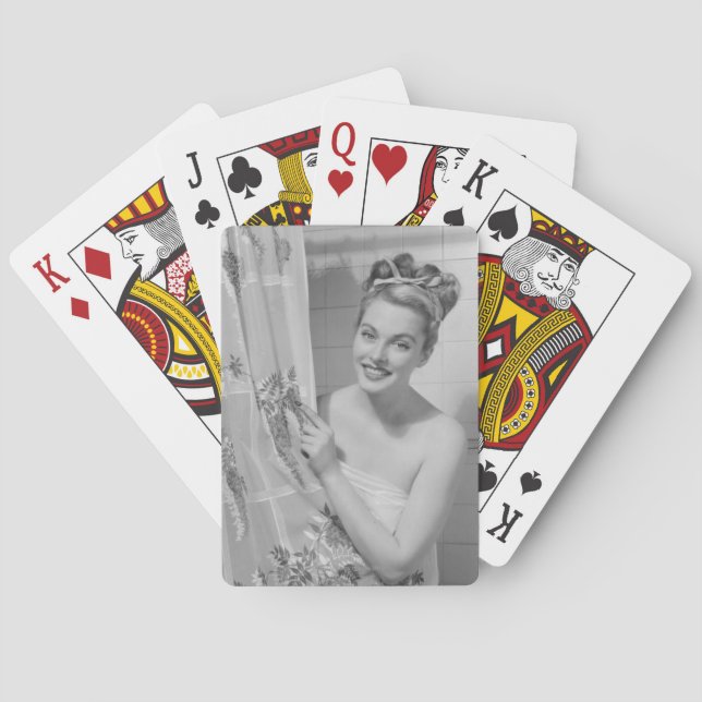 Woman Wrapped Up Playing Cards (Back)