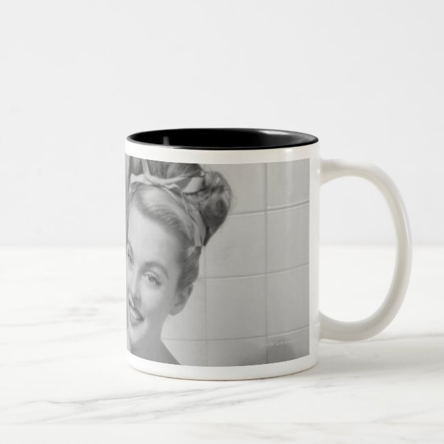 Woman Wrapped Up Two-Tone Coffee Mug (Right)