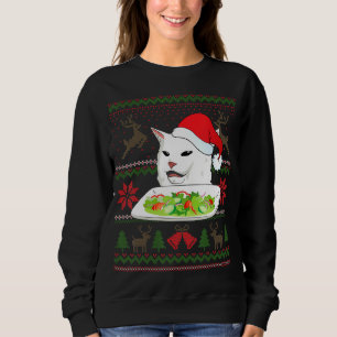 Woman Yelling At A Cat Meme Santa Christmas Sweatshirt