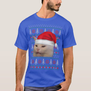 Woman Yelling At A Cat Ugly Christmas Sweater Funn