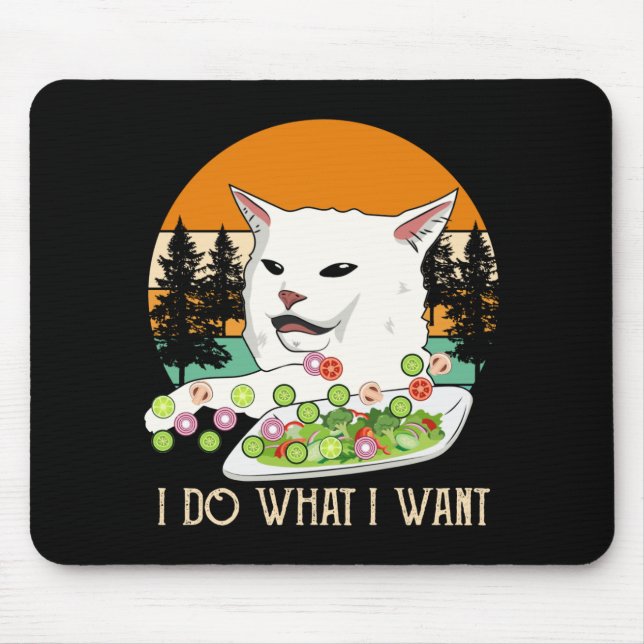 Woman Yelling At Cat Meme, Cat Meme Mouse Pad (Front)