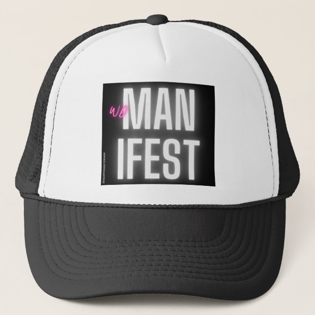 WOmanifest Black Trucker Hat (Front)