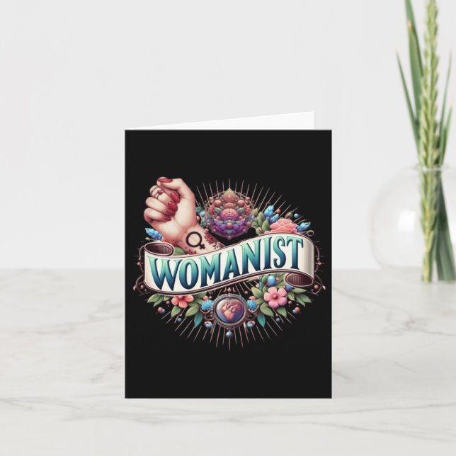 Womanist Sticker  Card (Front)