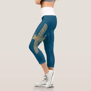 WomanLifeFreedom Gold Capri Leggings
