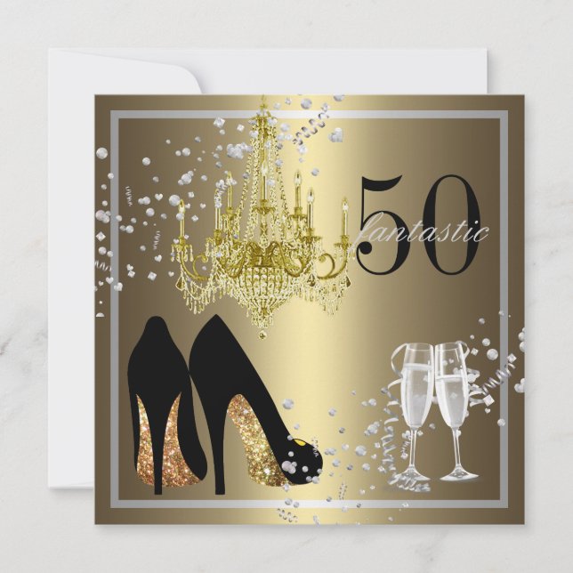 Woman's 50th Birthday Celebration Invitation (Front)