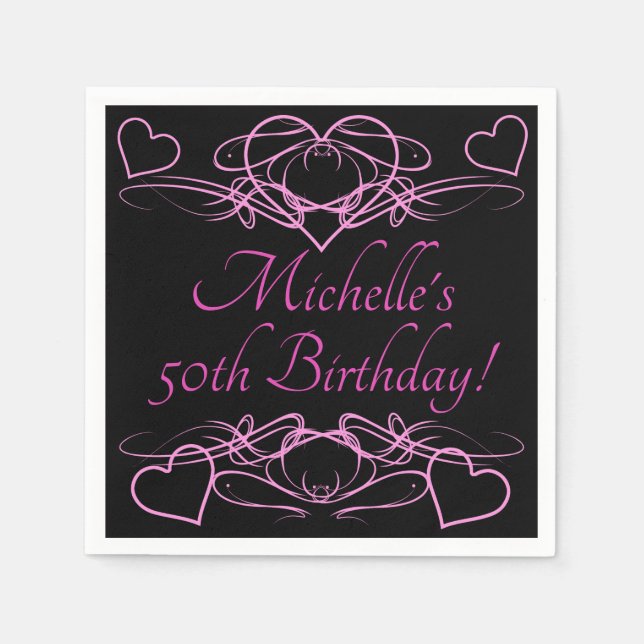 Woman's 50th Birthday Napkin (Front)