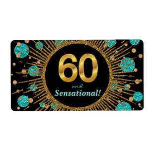 Womans 60th Birthday Party Water Bottle Labels