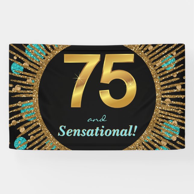 Womans 75th Birthday Banner (Horizontal)
