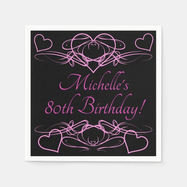 Woman's 80th Birthday Napkin (Front)