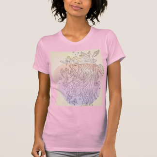 womans abstract apple drawing shirt