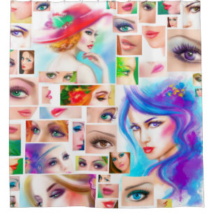 Womans abstract shower curtain