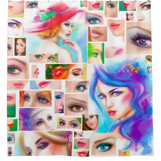 Womans abstract shower curtain (Front)