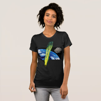 Womans asteroid earth shirt
