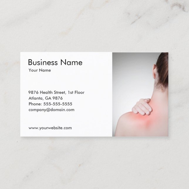 Woman's Back Business Card Template (Front)