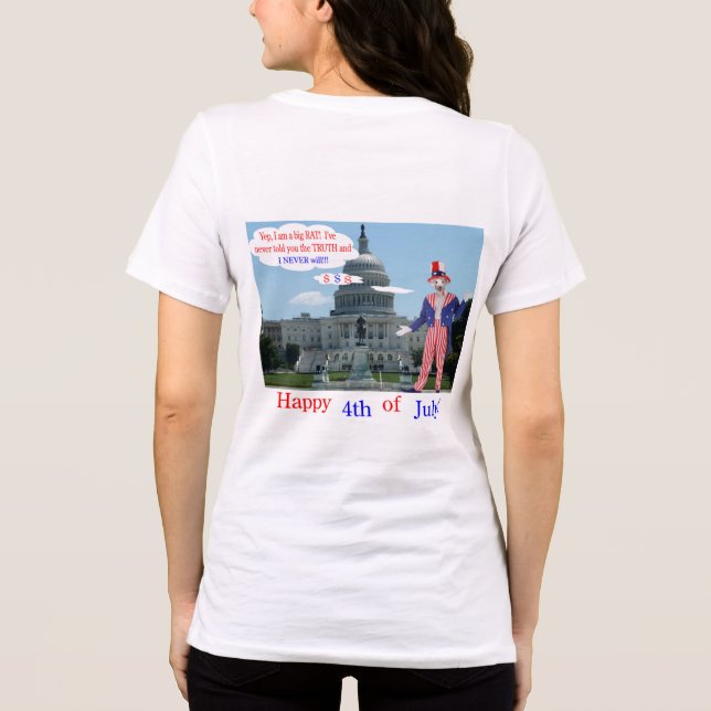 womans bella tee.  Happy 4th.  unclesam/rat Tri-Blend Shirt (Back)