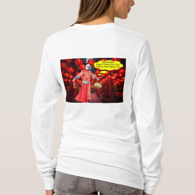 womans bella tee.  Happy Chinese New Year.  panda/ T-Shirt (Back)