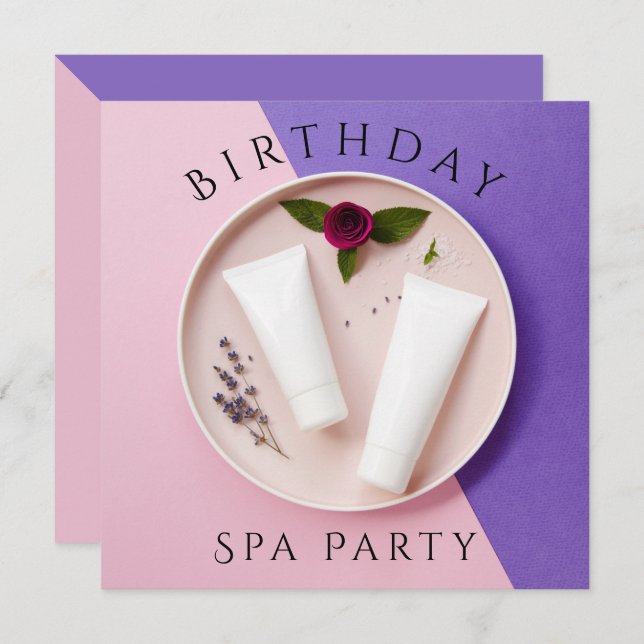 Womans Birthday Spa Day Invitation (Front/Back)