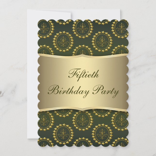 Womans Emerald Green Birthday Party Invitation (Front)