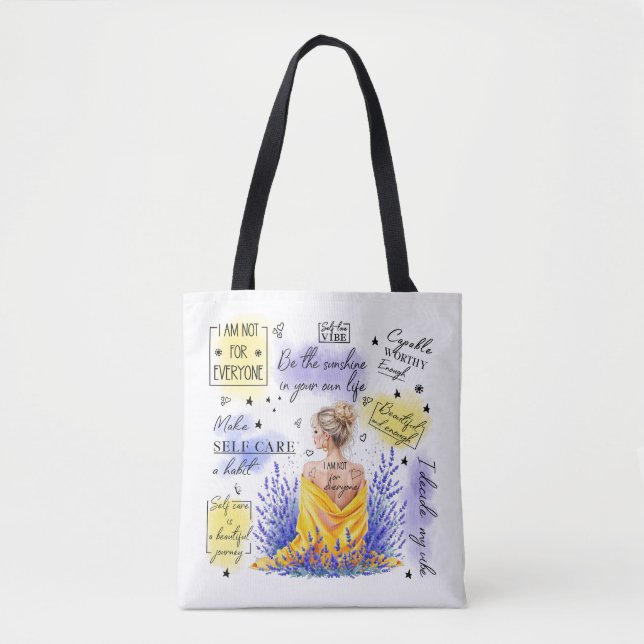 Woman's Empowerment Inspire Positive Affirmation Tote Bag (Front)