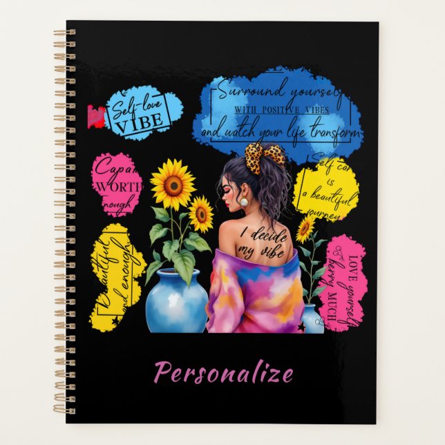 Woman's Empowerment Self-Care Positive Affirmation Planner (Front)