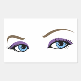 Woman's Eyes Rectangular Sticker