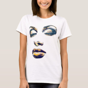 Womans Face Gold Makeup beauty Abstract original T-Shirt