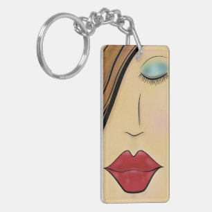 Woman's Face Key Ring