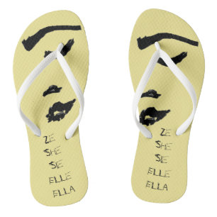 Woman's Face Sie She Elle Ella Flip Flops