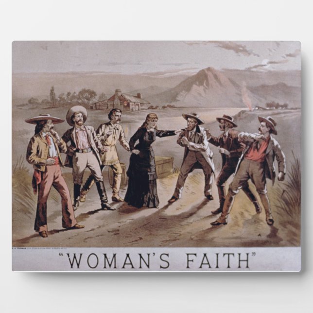 'Woman's Faith' (colour litho) Plaque (Front)