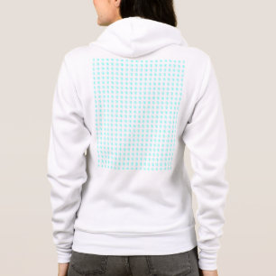 Woman's Fleece with Tiled Cyan Twirls on Back Hoodie