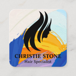 Womans Hair Logo   Salon   Beauty Square Business Card