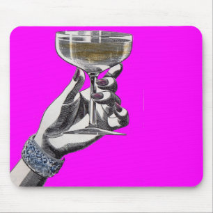 woman's hand holding glass of champagne mouse pad