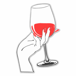 Womans hand holding wine glass art