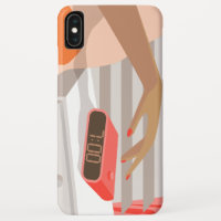 Womans hand pushing on alarm clock snooze button