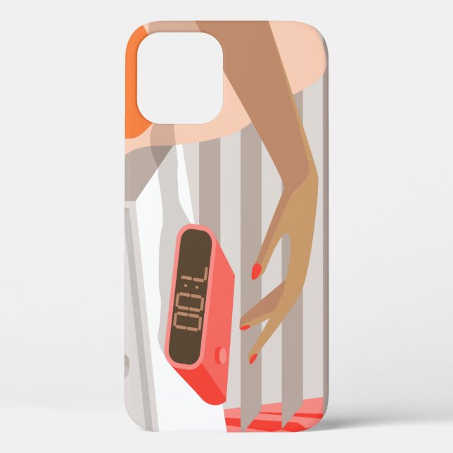 Womans hand pushing on alarm clock snooze button Case-Mate iPhone case (Back)