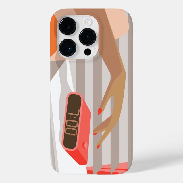 Womans hand pushing on alarm clock snooze button Case-Mate iPhone case (Back)