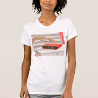 Womans hand pushing on alarm clock snooze button