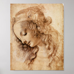 Woman's Head by Leonardo da Vinci Poster