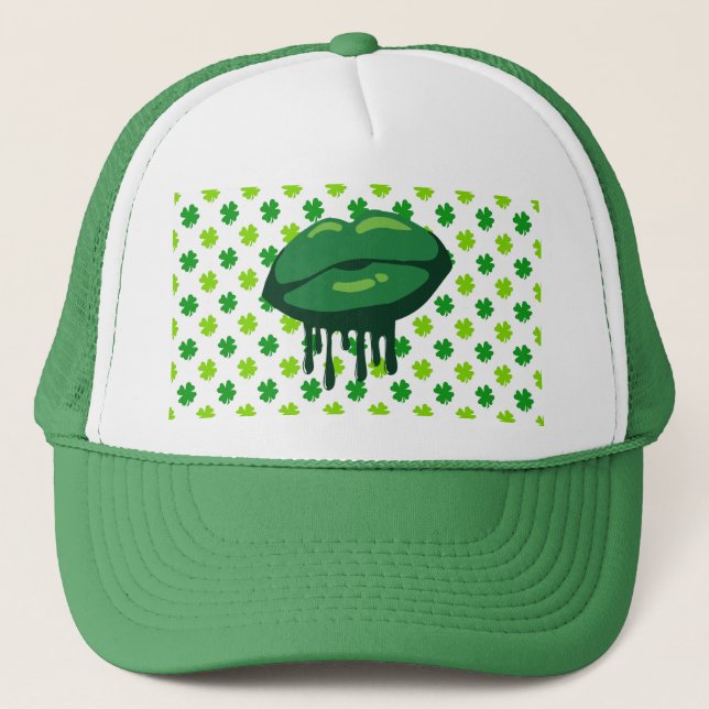 Woman's Lips St. Patrick's Day Design-66677 Trucker Hat (Front)