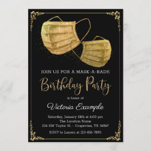 Womans Mask-A-Rade Birthday Party Invitation